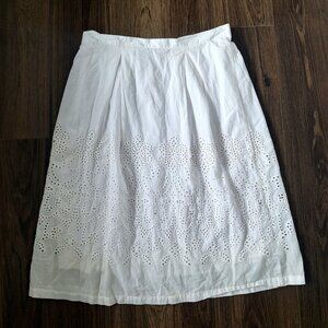 💙 SW New York Eyelet Skirt 100% Cotton Partial Elastic Waistband Lined